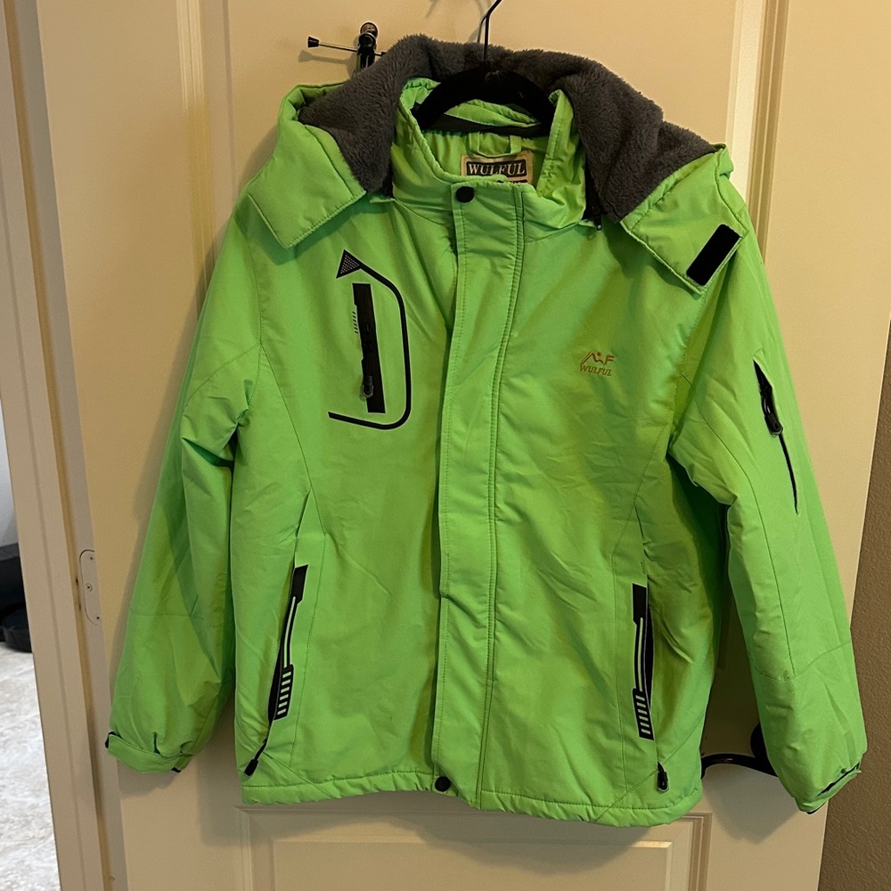 Kids Neon Green Puffer Jacket